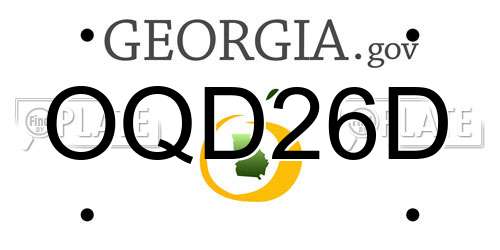 OQD26D Georgia License Plate