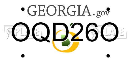 OQD26O Georgia License Plate