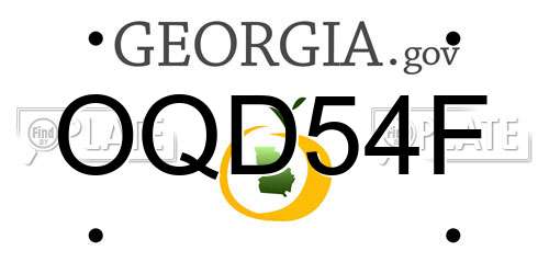 OQD54F Georgia License Plate