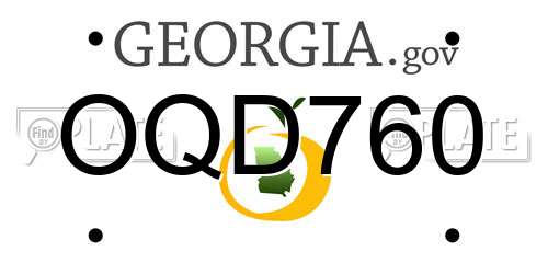 OQD760 Georgia License Plate