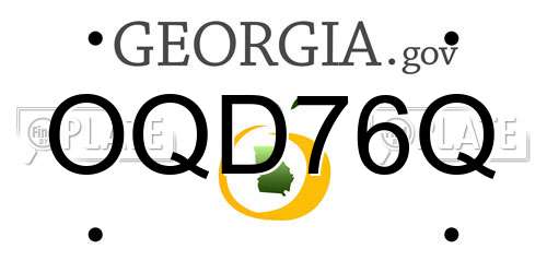 OQD76Q Georgia License Plate