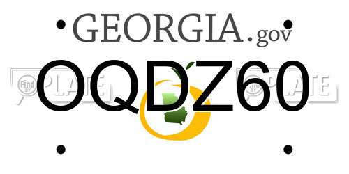 OQDZ60 Georgia License Plate