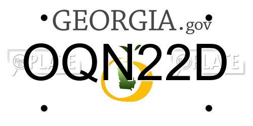OQN22D Georgia License Plate
