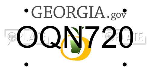 OQN720 Georgia License Plate