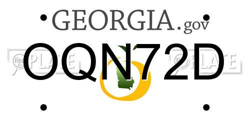 OQN72D Georgia License Plate