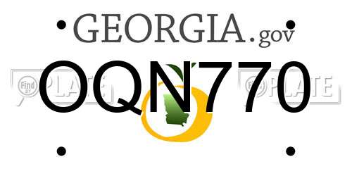 OQN770 Georgia License Plate
