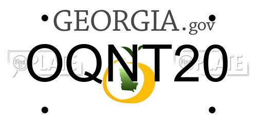 OQNT20 Georgia License Plate