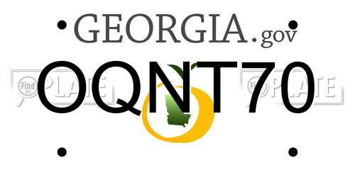 OQNT70 Georgia License Plate