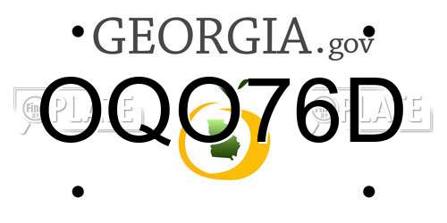 OQO76D Georgia License Plate