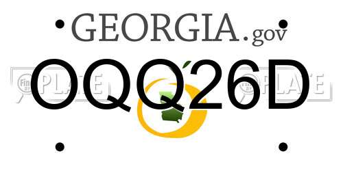 OQQ26D Georgia License Plate