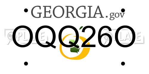 OQQ26O Georgia License Plate