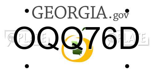 OQQ76D Georgia License Plate