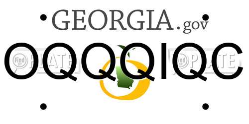 OQQQIQC Georgia License Plate