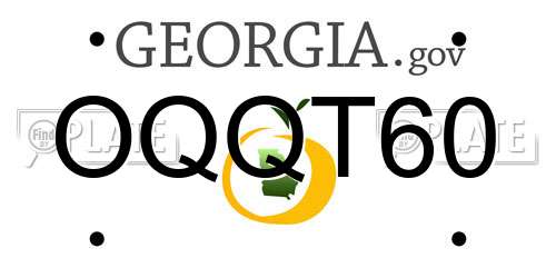 OQQT60 Georgia License Plate