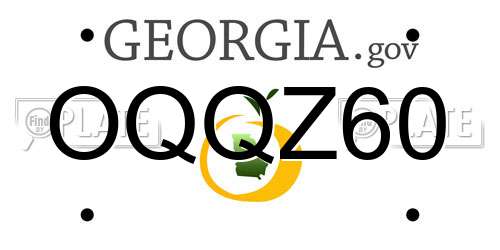 OQQZ60 Georgia License Plate