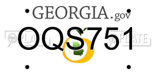 OQS751 Georgia License Plate