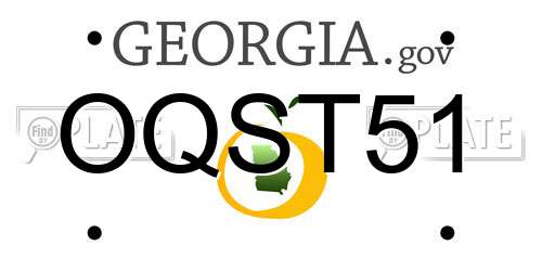 OQST51 Georgia License Plate