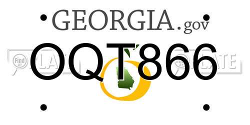 OQT866 Georgia License Plate