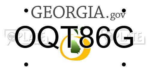 OQT86G Georgia License Plate