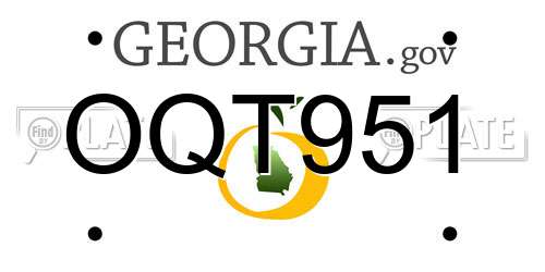 OQT951 Georgia License Plate
