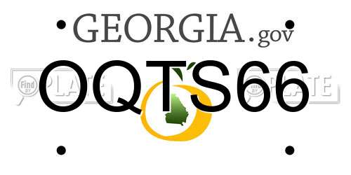 OQTS66 Georgia License Plate