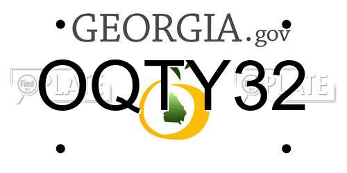 OQTY32 Georgia License Plate