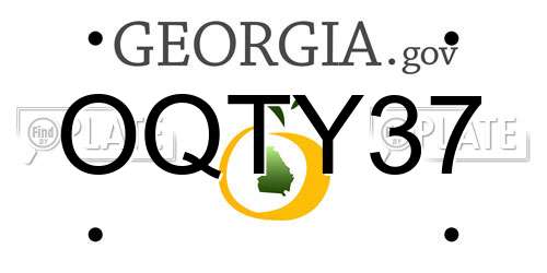 OQTY37 Georgia License Plate