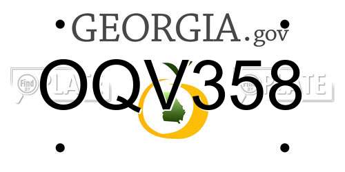 OQV358 Georgia License Plate