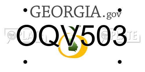 OQV503 Georgia License Plate