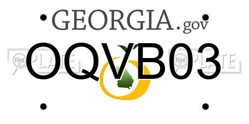 OQVB03 Georgia License Plate