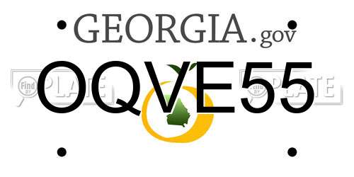 OQVE55 Georgia License Plate