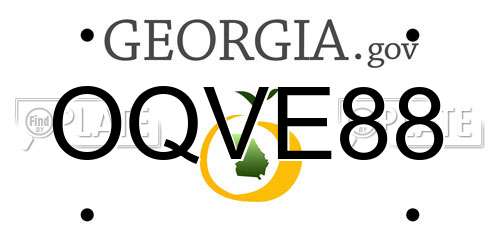OQVE88 Georgia License Plate