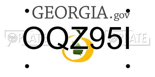 OQZ95I Georgia License Plate