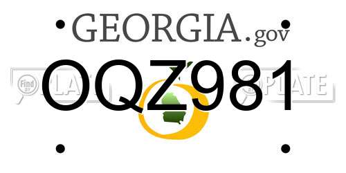 OQZ981 Georgia License Plate