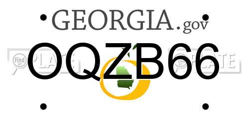 OQZB66 Georgia License Plate