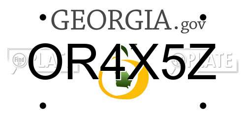 OR4X5Z Georgia License Plate