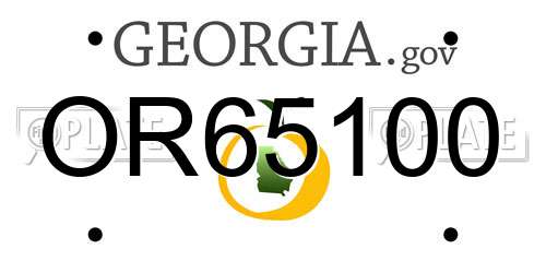 OR65100 Georgia License Plate