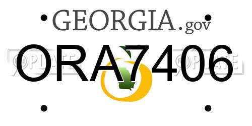 ORA7406 Georgia License Plate