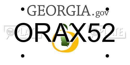 ORAX52 Georgia License Plate