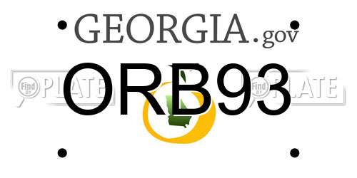 ORB93 Georgia License Plate