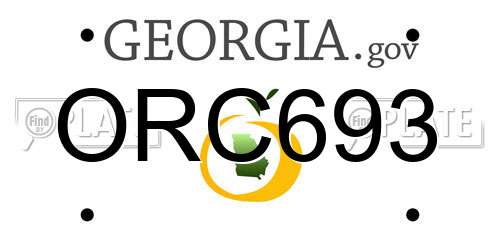 ORC693 Georgia License Plate