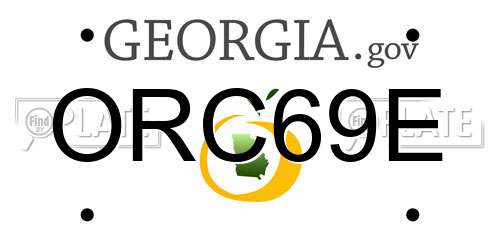 ORC69E Georgia License Plate
