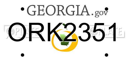 ORK2351 Georgia License Plate