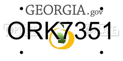 ORK7351 Georgia License Plate