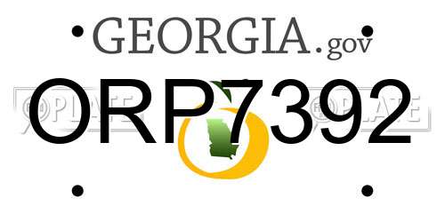 ORP7392 Georgia License Plate