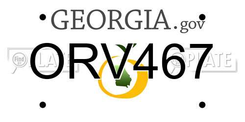 ORV467 Georgia License Plate