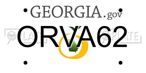 ORVA62 Georgia License Plate
