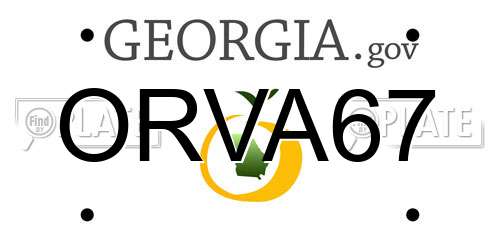 ORVA67 Georgia License Plate