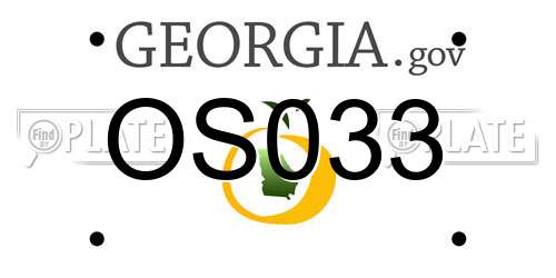 OS033 Georgia License Plate