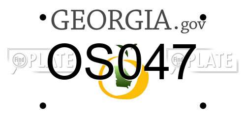 OS047 Georgia License Plate